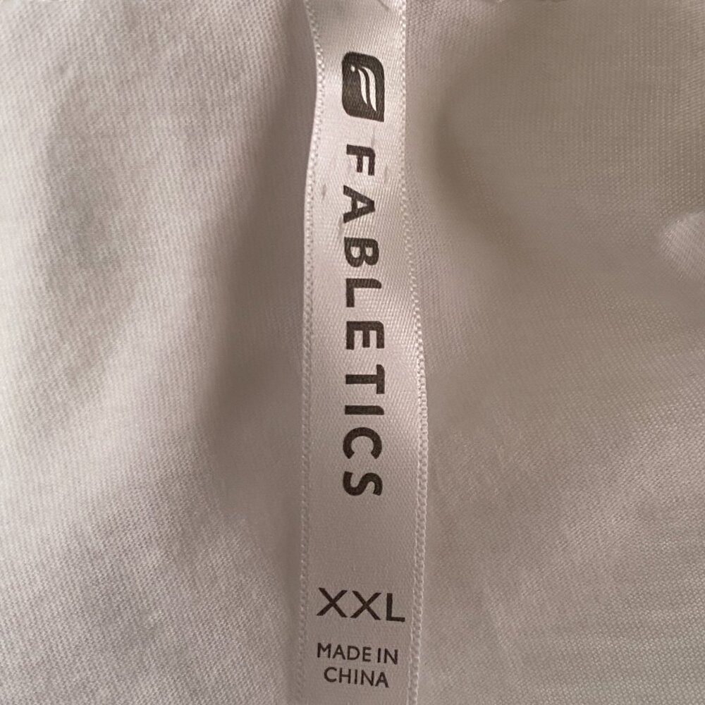 NEW Fabletics Dijon Sz 2XL Womens Knit/Mesh Top T-Shirt White - Picture 7 of 9